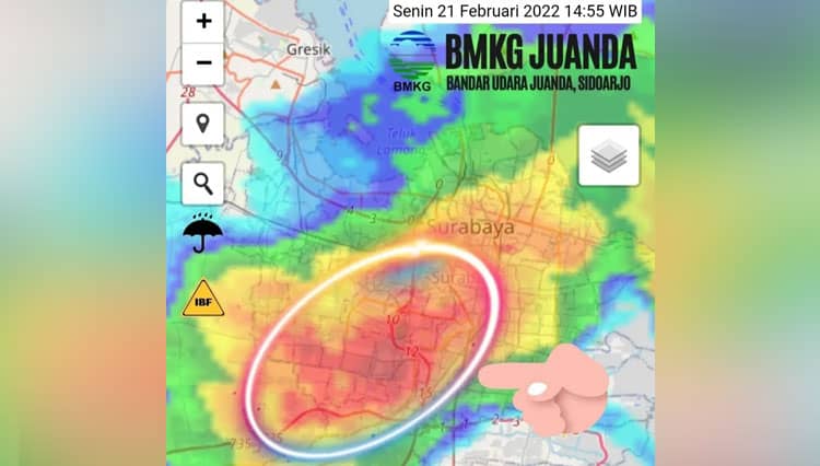 Surabaya Hujan Es, Citra Radar Satelit BMKG Juanda Ungkap Fenomena Ini