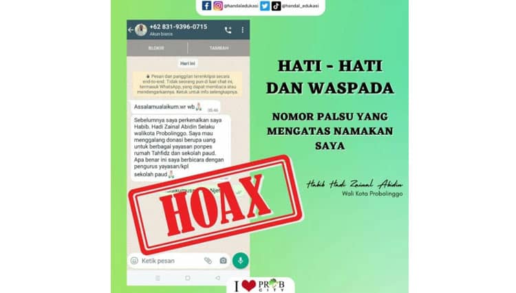 Duh!!! Penipuan Mengatasnamakan Wali Kota Probolinggo