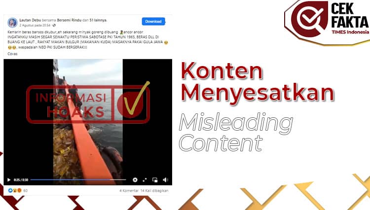 CEK FAKTA: Salah, Video Penemuan Minyak Goreng Dibuang ke Laut