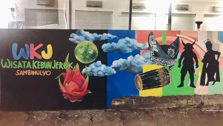 Coretan Dinding WKJ Sambimulyo Semarakkan Village Mural Festival Banyuwangi