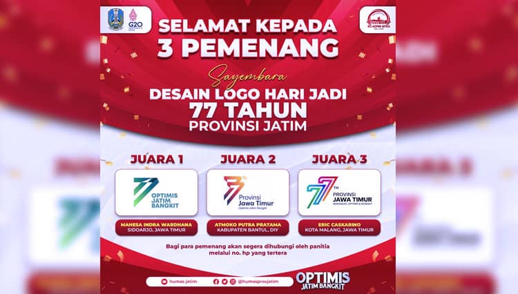Ini Nama Pemenang Sayembara Logo Hari Jadi ke-77 Jatim