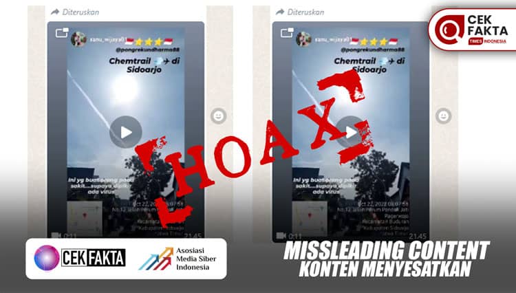 [CEK FAKTA] Pesawat Jatuhkan Chemtrails di Sidoarjo