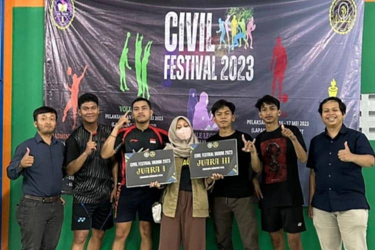 Mahasiswa ITNY Borong Juara Ajang Badminton Competitions Civil Festival
