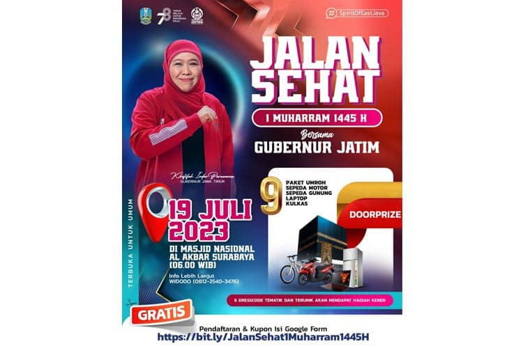 Jalan Sehat Menyambut 1 Muharram Bersama Gubernur Khofifah Berhadiah Umrah