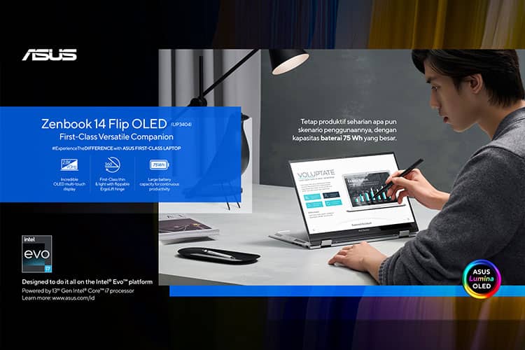 ASUS Zenbook 14 Flip OLED, Laptop Tipis, Ringan, Premium, dan Fleksibel