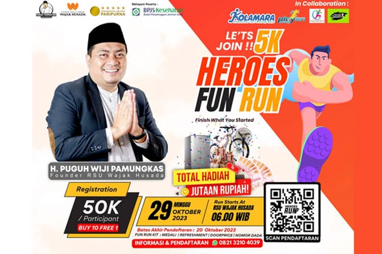 Ajak Masyarakat Malang Aktif Bergerak, H. Puguh Wiji Pamungkas Founder RSU Wajak Husada Gelar FUN RUN