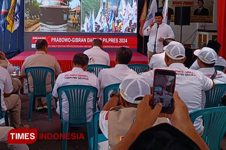 Dewan Pakar Gerindra Gelar Nobar Pendaftaran Prabowo-Gibran di Sidoarjo