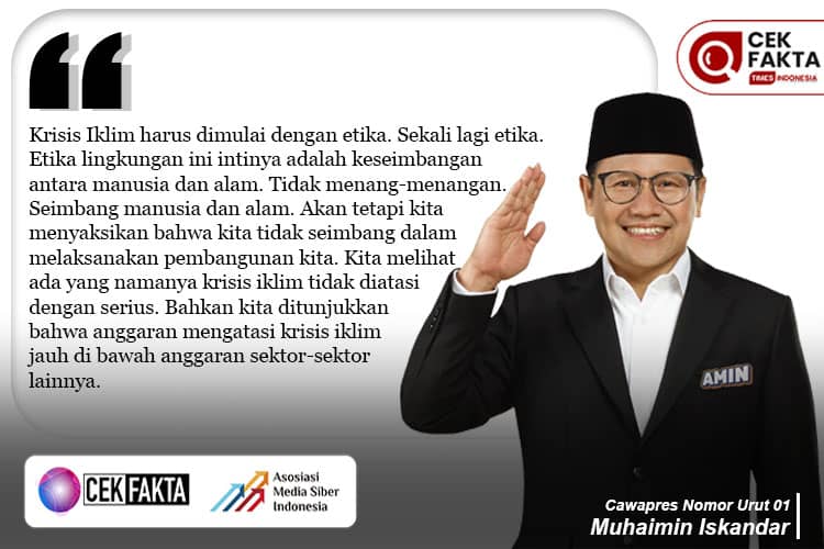 Cek Fakta: Muhaimin Iskandar Klaim Anggaran Penanganan Krisis Iklim Minim
