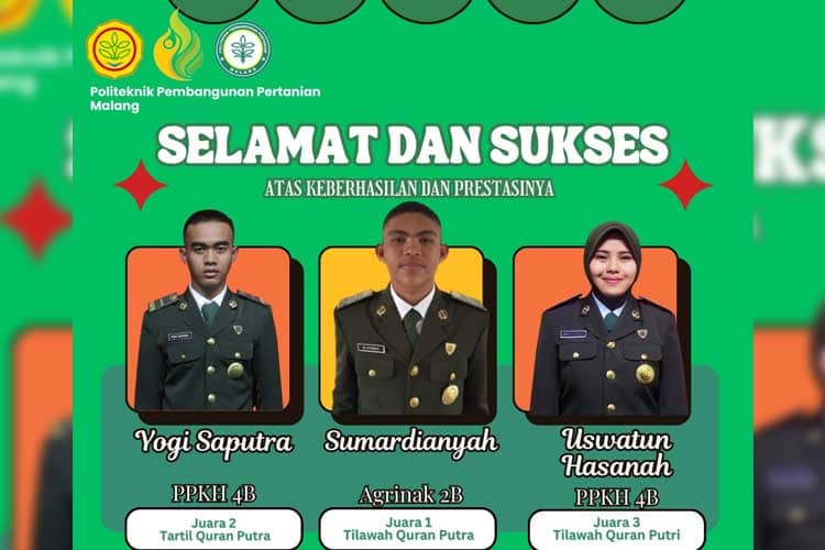 Mahasiswa Polbangtan Malang Raih Prestasi Gemilang dalam MTQ Politeknik Nasional