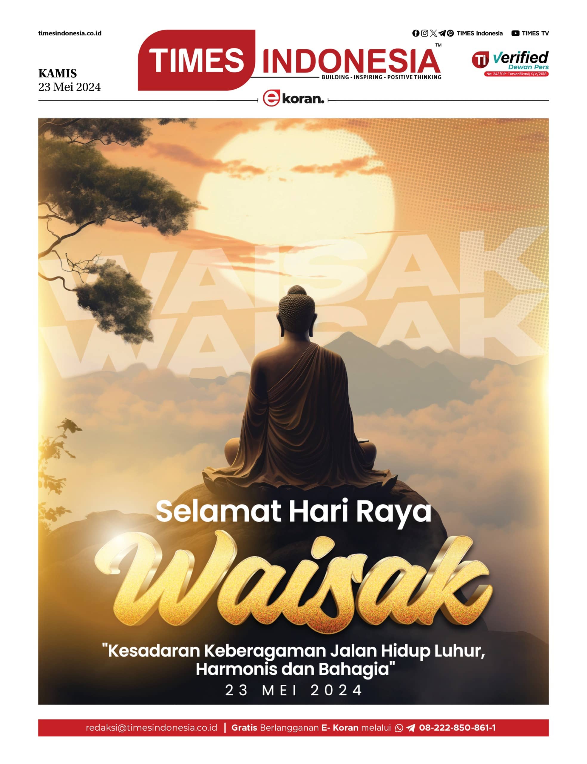  	Edisi Kamis,23 Mei 2024: E-Koran, Bacaan Positif Masyarakat 5.0  - Halaman 1