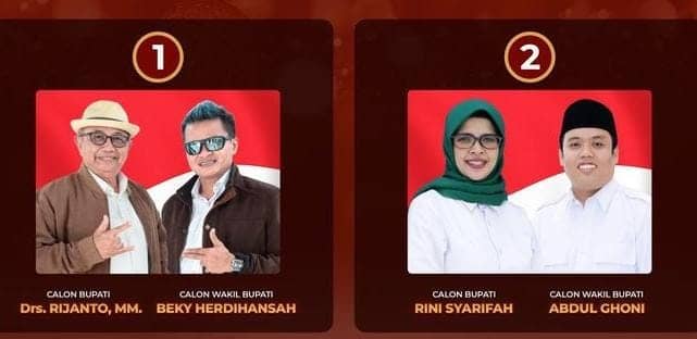 Survei LSI Denny JA di Blitar: Rijanto-Beky 55%, Rini Syarifah-Ghoni  27%