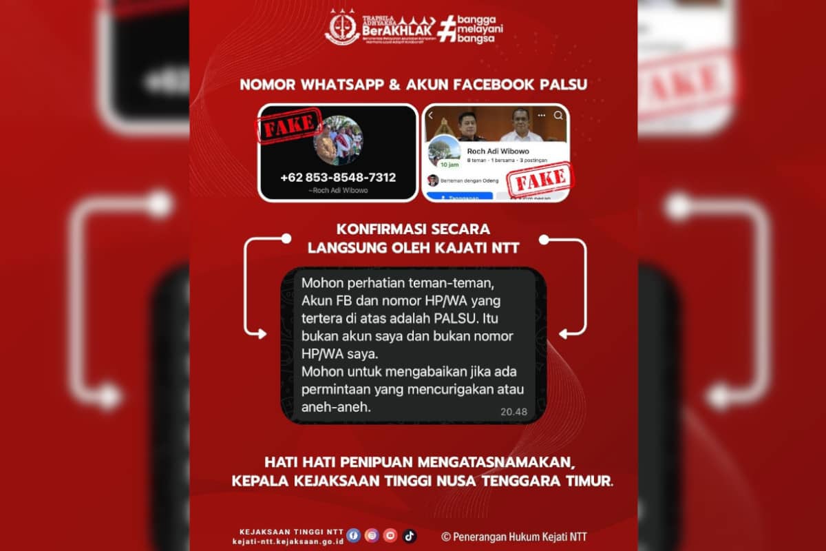 Akun Palsu Catut Nama Kajati, Kejati NTT Minta Warga Waspada Modus Penipuan