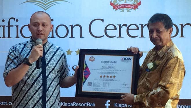 KLAPA Resort Raih Sertifikat Bintang 5