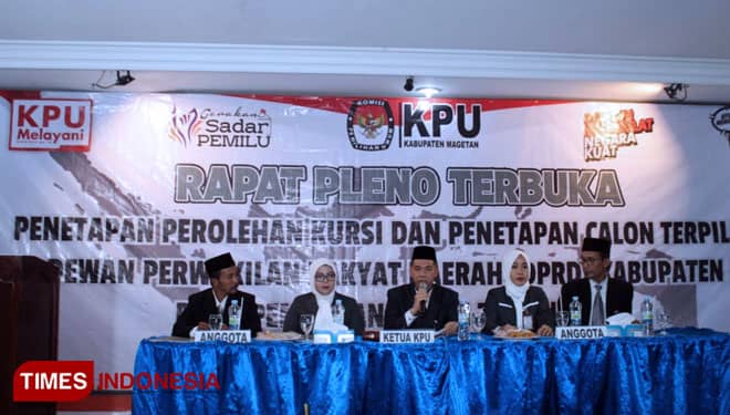 KPU Magetan Tetapkan 45 Calon Terpilih Anggota DPRD Magetan Periode 2019-2024
