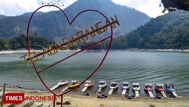 Telaga Sarangan Magetan Surut, Ikan Dewa Jadi Tontonan
