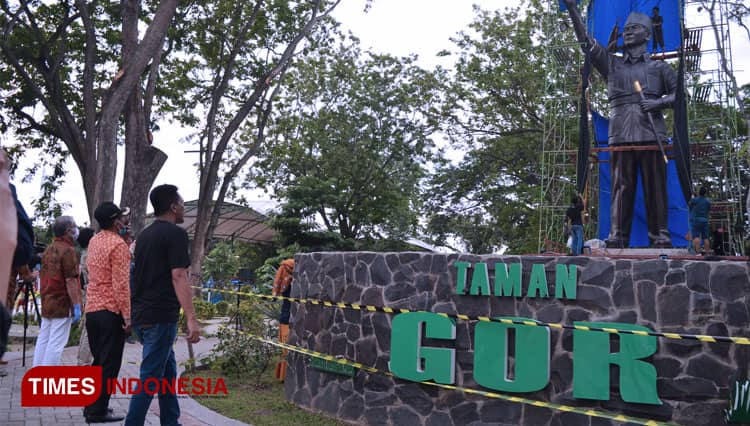 Patung Soekarno Kini Berdiri Kokoh di Taman Gor Palu