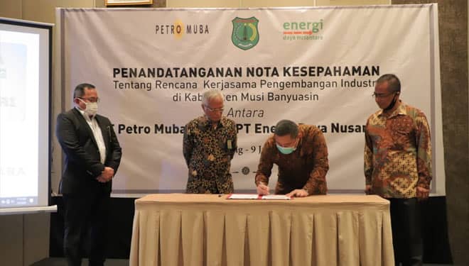 Wujudkan Industri Hijau, BUMD Petro MUBA MoU dengan PT Energi Daya Nusantara