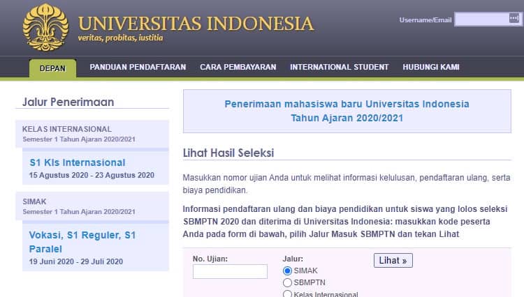 Pengumuman SIMAK UI Bisa Diakses Mulai Hari Ini