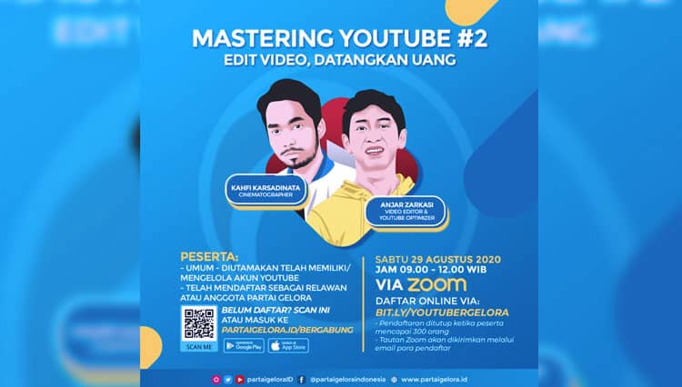 Partai Gelora Beri Pelatihan Mastering Youtube sampai Bisa Hasilkan Uang
