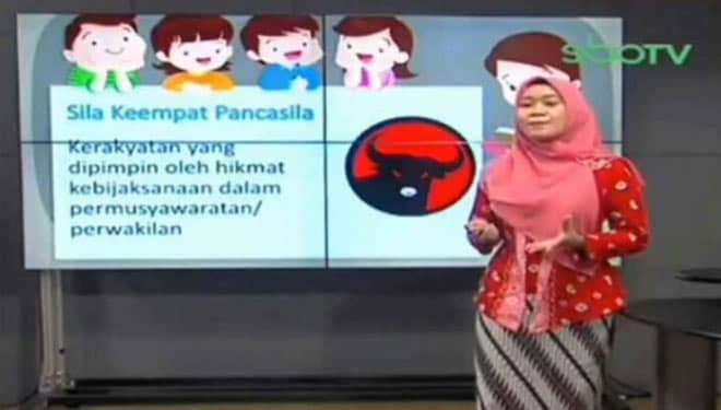 Materi Sekolah Online di Surabaya, Sila Keempat Pancasila Pakai Lambang Mirip PDI Perjuangan