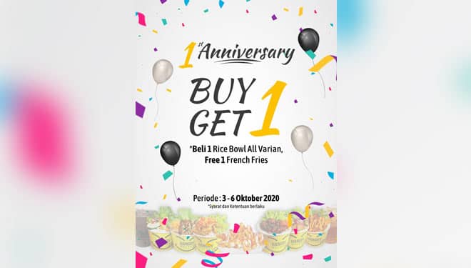 Rayakan 1st Anniversary, Hangry Malang Luncurkan Promo Buy 1 Get 1