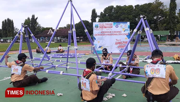 Kwarcab Pramuka Pacitan Optimistis Menang di Lomba Pionering Tingkat Provinsi