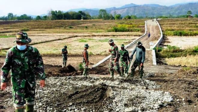 Penampakan Badan Jalan TMMD di Kalinusu Brebes Titik 900 Meter