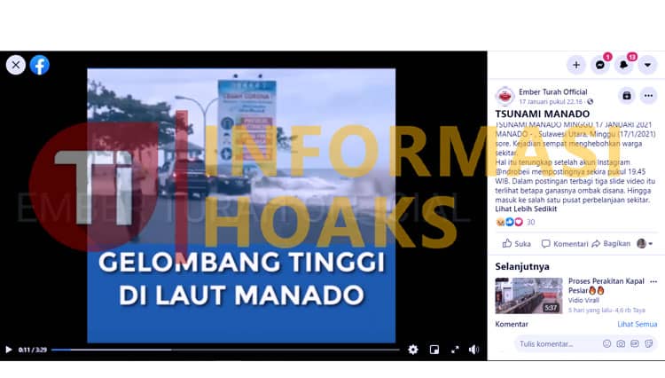 [CEK FAKTA] Video Gelombang Tinggi Tsunami Terjadi di Manado