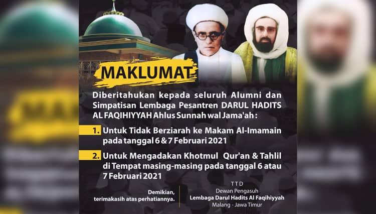 Haul Akbar Al-Imamain di Malang Ditiadakan, Jamaah Diimbau Berdoa dari Rumah