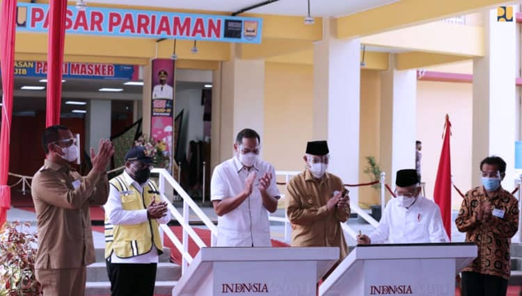 Resmikan Revitalisasi Pasar Pariaman, Wapres RI Berharap Ekonomi Kota Segera Pulih