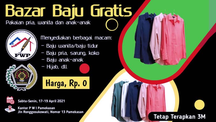 Forum Wartawan Pamekasan Segera Gelar Bazar Gratis Baju Bekas Layak Pakai