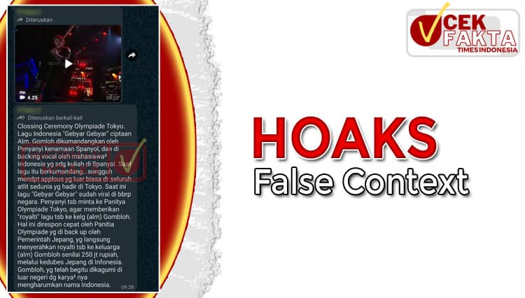 [CEK FAKTA] Lagu Gebyar Gebyar Dinyanyikan Penyanyi Spanyol pada Closing Ceremony Olimpiade Tokyo