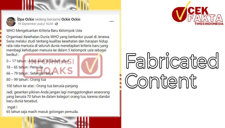 [CEK FAKTA] WHO Keluarkan Kriteria Baru Kelompok Usia, 65 Tahun Termasuk Pemuda