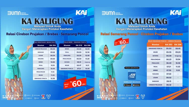 Inilah Jadwal Kereta Api Kaligung yang Kembali Beroperasi