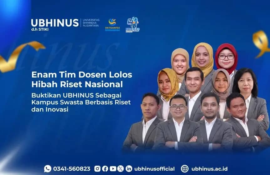 Enam Tim Dosen Lolos Hibah Riset Nasional, Buktikan UBHINUS Sebagai Kampus Swasta Berbasis Riset dan Inovasi