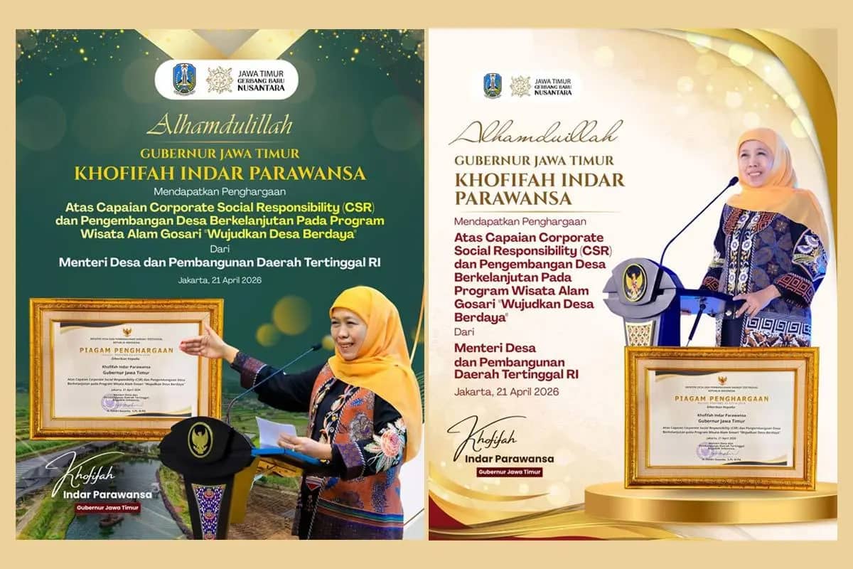 Pemprov Jatim Raih CSR dan PDB Award 2026, Desa Wisata Gosari Jadi Percontohan