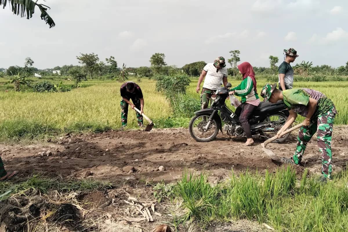 TMMD 128 Gresik Hidupkan Semangat Gotong Royong di Dusun Lingsir lewat Pembangunan JUT