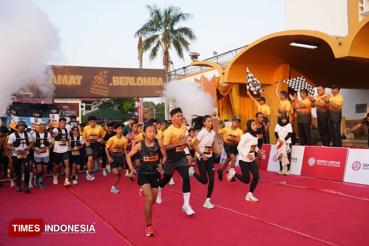 Kawasan Pabrik Semen Gresik Disulap Jadi Lintasan Lari, Ribuan Runners Ambil Bagian