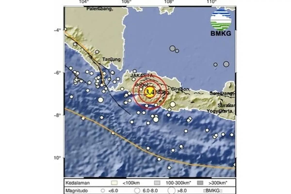 Gempa Darat Dangkal Magnitudo 3,4 Guncang Cianjur