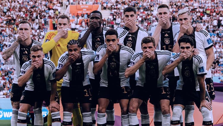 Ban Kapten Pelangi Dilarang, Tim Jerman Lawan dengan Tutup Mulut