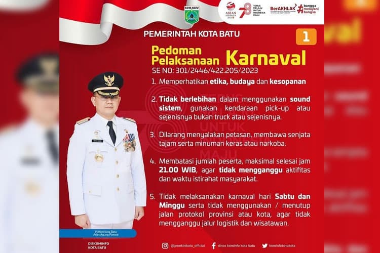 Pj Wali Kota Keluarkan SE Pelaksanaan Karnaval