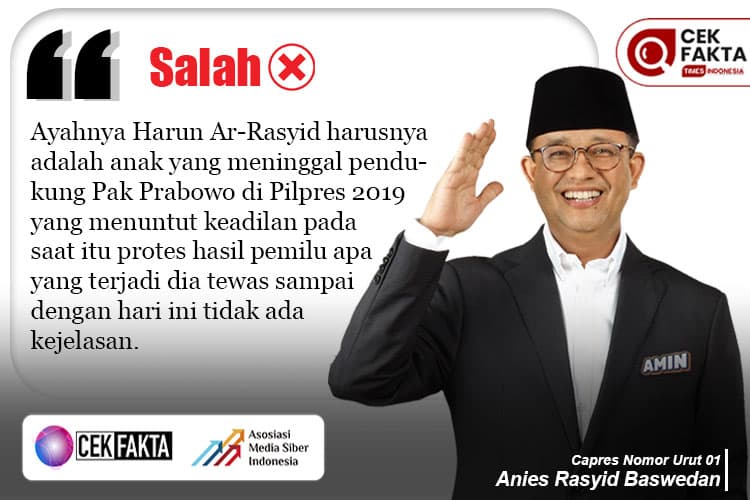 Cek Fakta: Salah, Kasus Penembakan Harun Al Rasyid sebagai Pendukung Prabowo