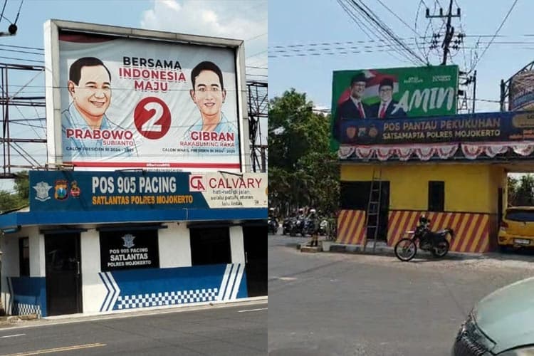 Peringatkan Pemasangan Baliho Capres Nomor 1 dan 2, Bawaslu Mojokerto: Segera Dipindah