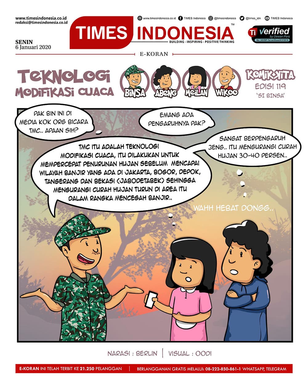 Edisi Senin, 6 Januari 2020: E-Koran Medsos. Bacaan Positif Masyarakat 5.0  - Halaman 1