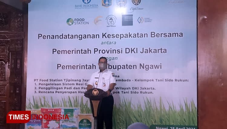 Gubernur Anies Baswedan Kunjungi Ngawi, Jalin Kerja Sama Serap Padi Petani