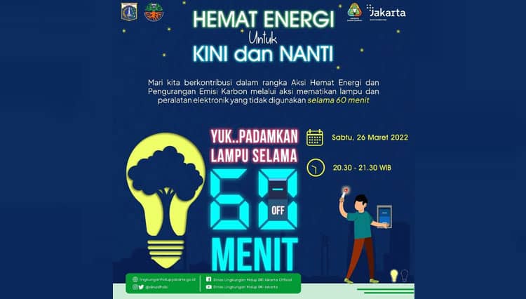 Earth Hour, Masyarakat Diajak Matikan Lampu Mulai Jam 20.30-21.30 WIB