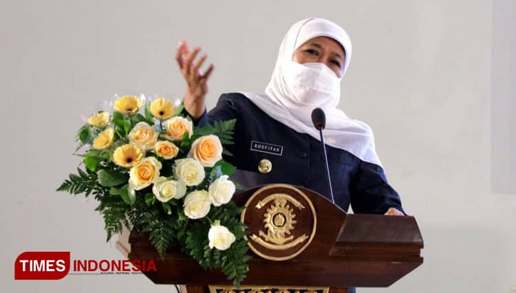 Soal Pelonggaran Masker, Gubernur Jatim Khofifah Minta Tetap Tegakkan Prokes