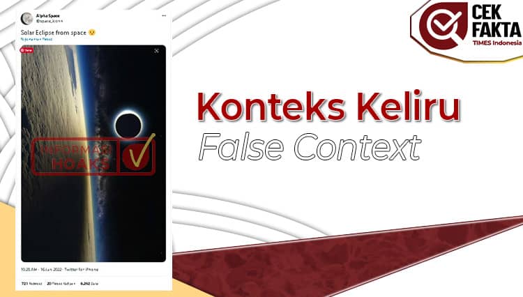 CEK FAKTA: Beredar Foto Gerhana Matahari dari Luar Angkasa, Benarkah?
