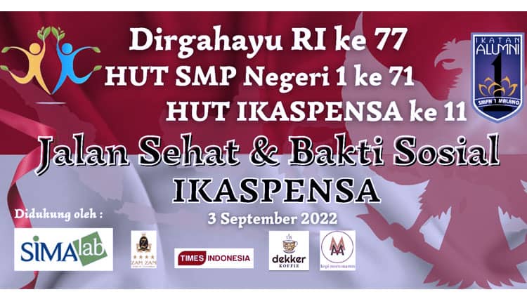 Sambut HUT ke-71, Alumni SMPN 1 Malang Siapkan Baksos dan Gelar Jalan Sehat