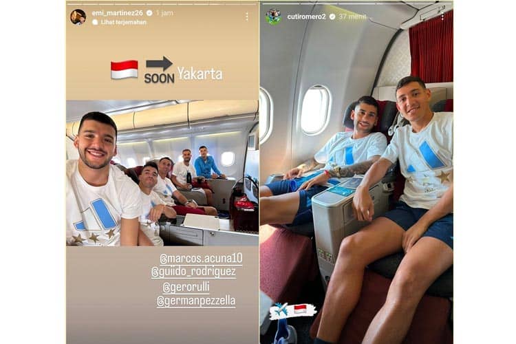 Pemain Argentina Pamer Foto Terbang ke Jakarta, Tak ada Foto Lionel Messi